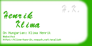 henrik klima business card